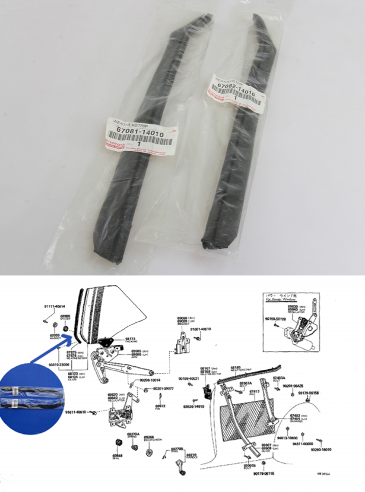 CELICA TA22 TA23 QUARTER WEATHERSTRIP WINDOW FIT RA20 RA21 RA22 RA23 RA24 TA35