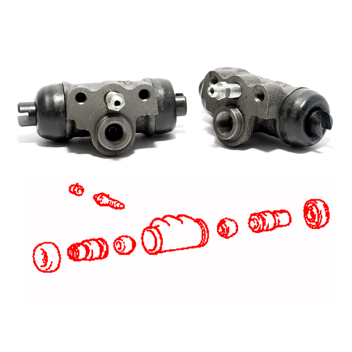 Fit Mitsubishi Minica Minica Toppo H27VW H36A 3/4 Rear Wheel Brake Cylinder Pair - Picture 4 of 6