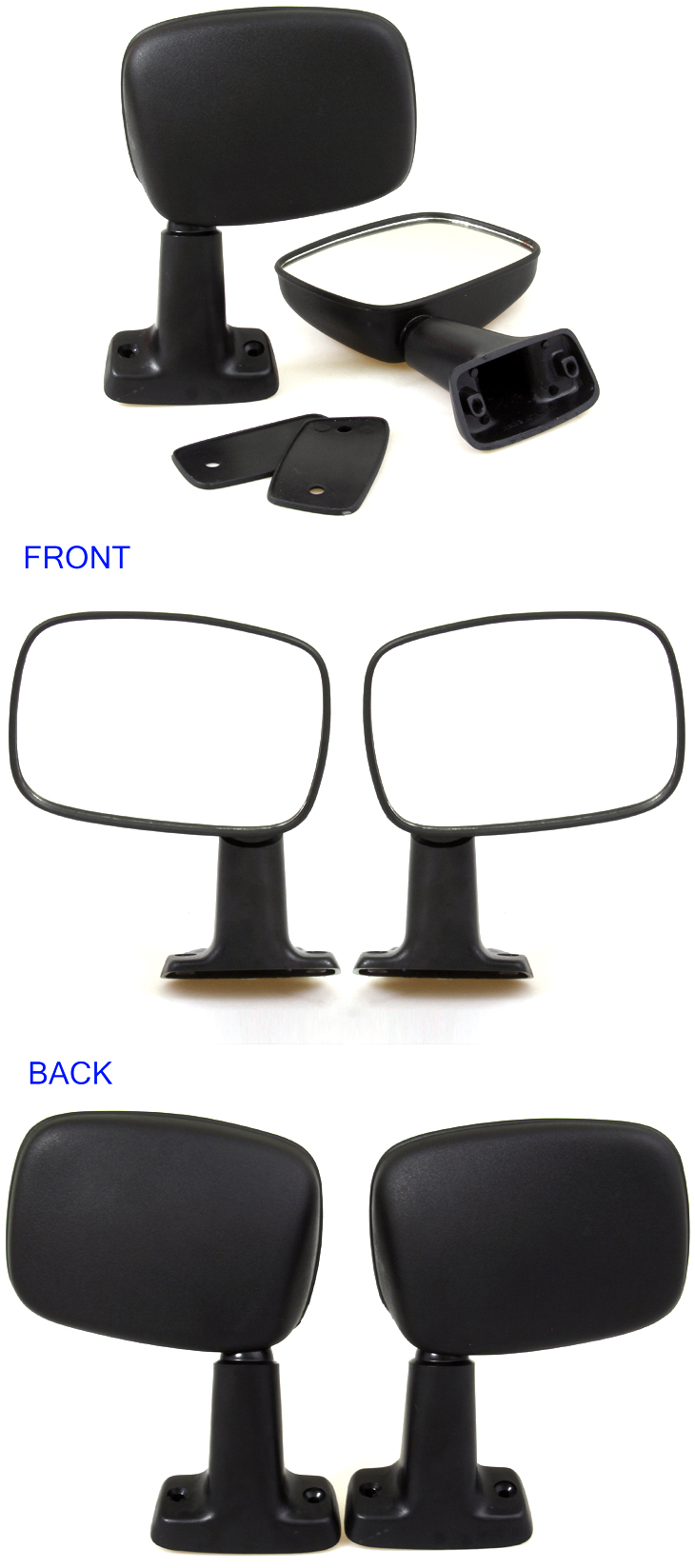80-90 FITS TOYOTA LAND CRUISER 60-SERIES J60 FJ60 HJ60 FJ62RG DOOR MIRRORS BLACK