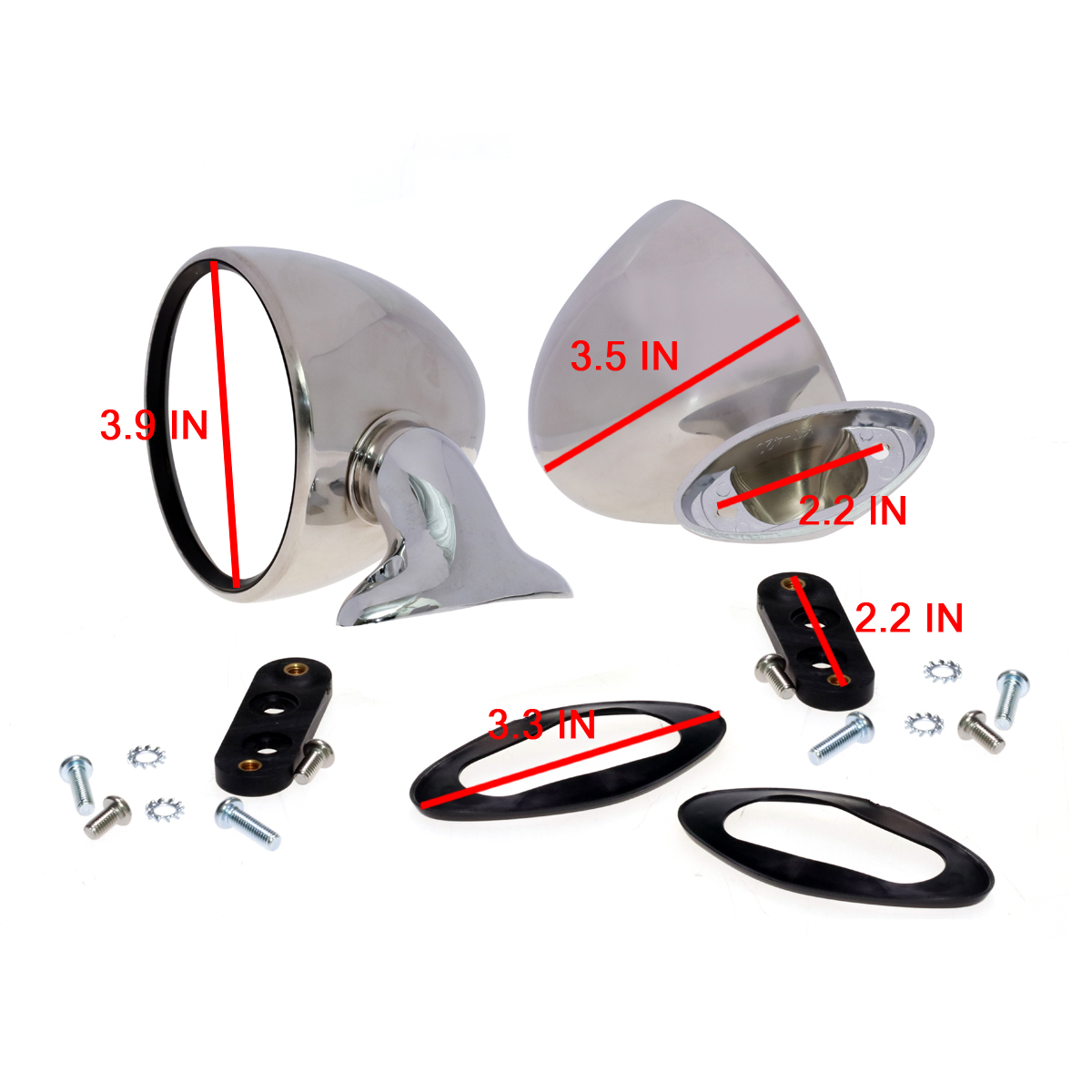 Fit Toyota Corolla Sprinter Wagon KE70 KE75 TE70 TE72 Chrome Steel Fender Mirror