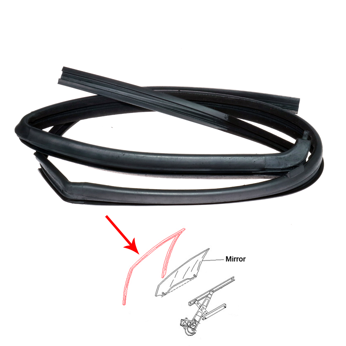Rear Door Window Glass Run Channel Rubber Felt For Nissan Navara / Pathfinder D21 – Left & Right